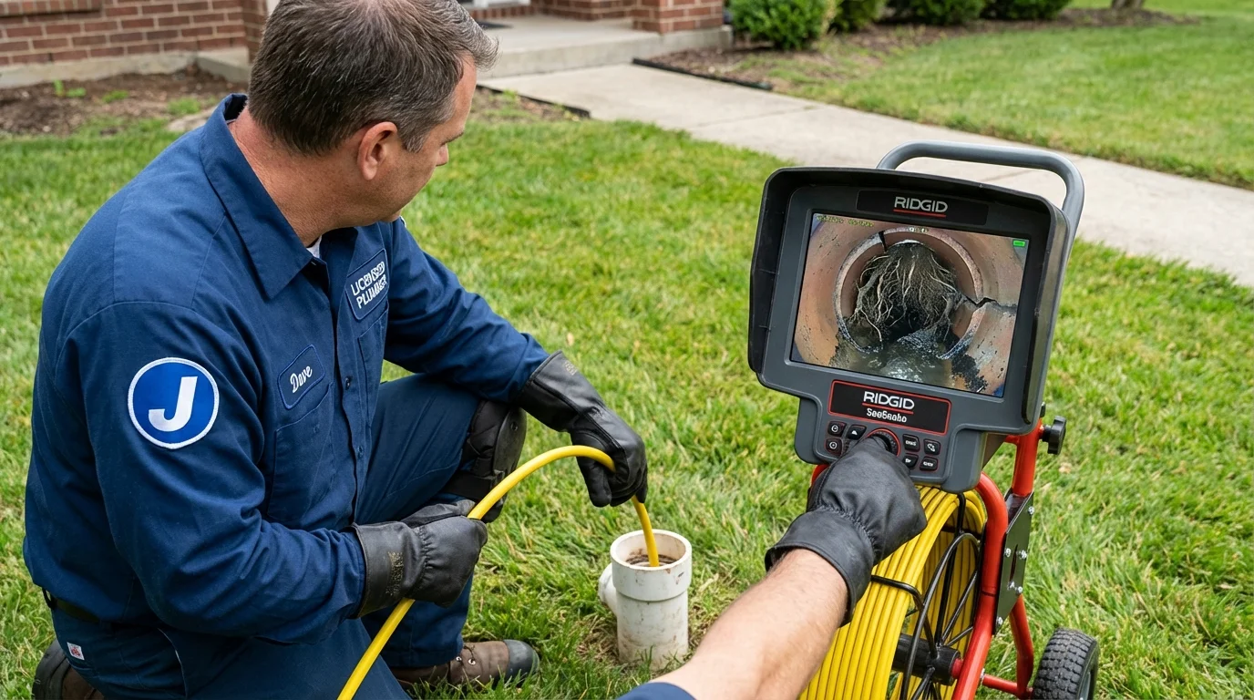 Sewer camera inspection being performed by Johns Plumbing LLC in Lyons